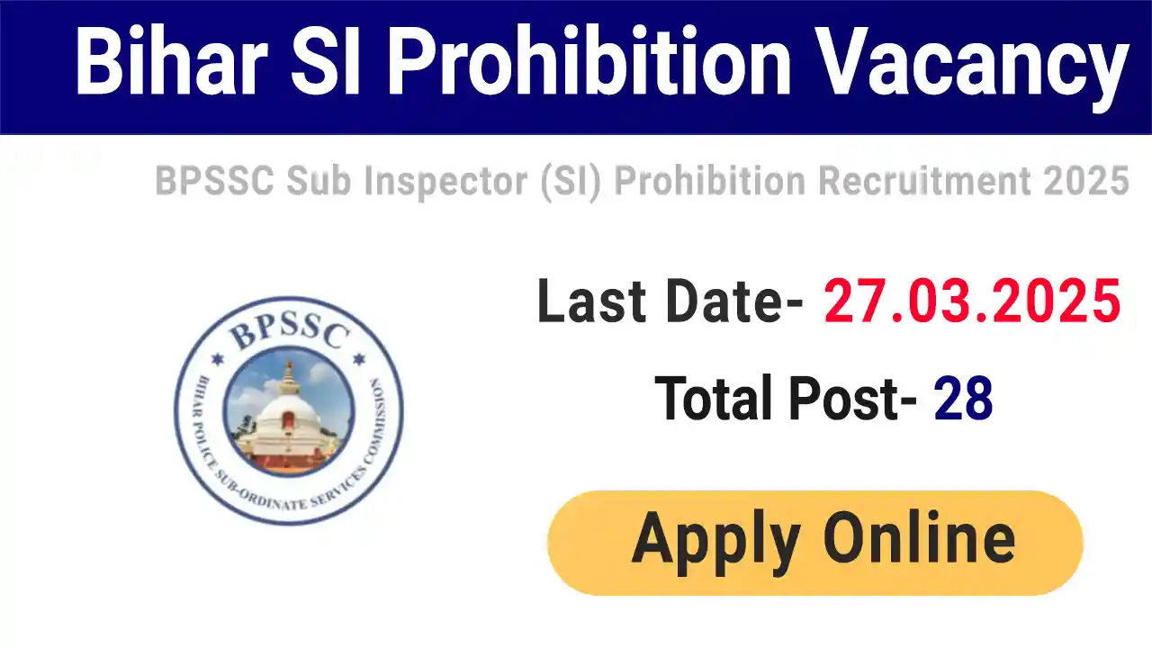 BPSSC Sub-Inspector Prohibition Recruitment 2025